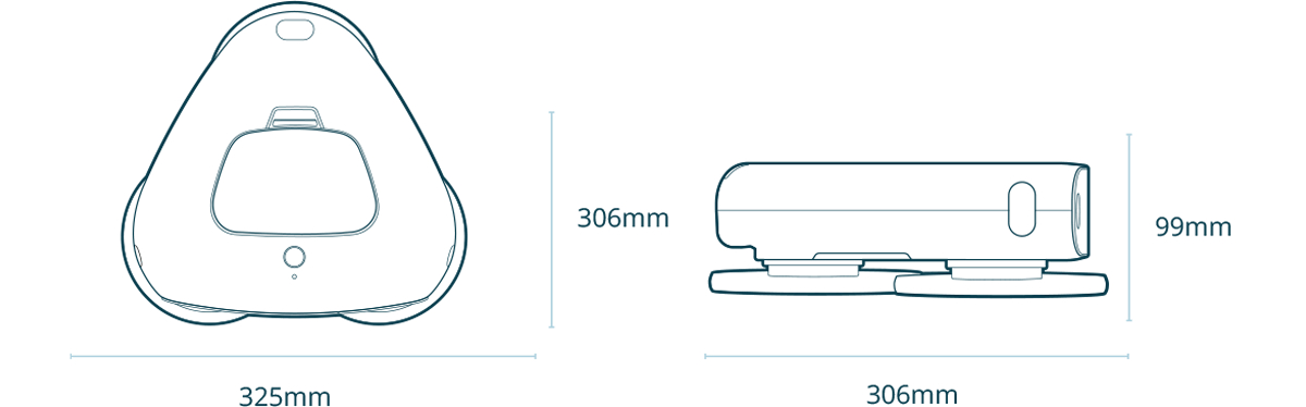 Nordväl HC104 Triple Spin Intelligente und leise Wisch-Roboter
