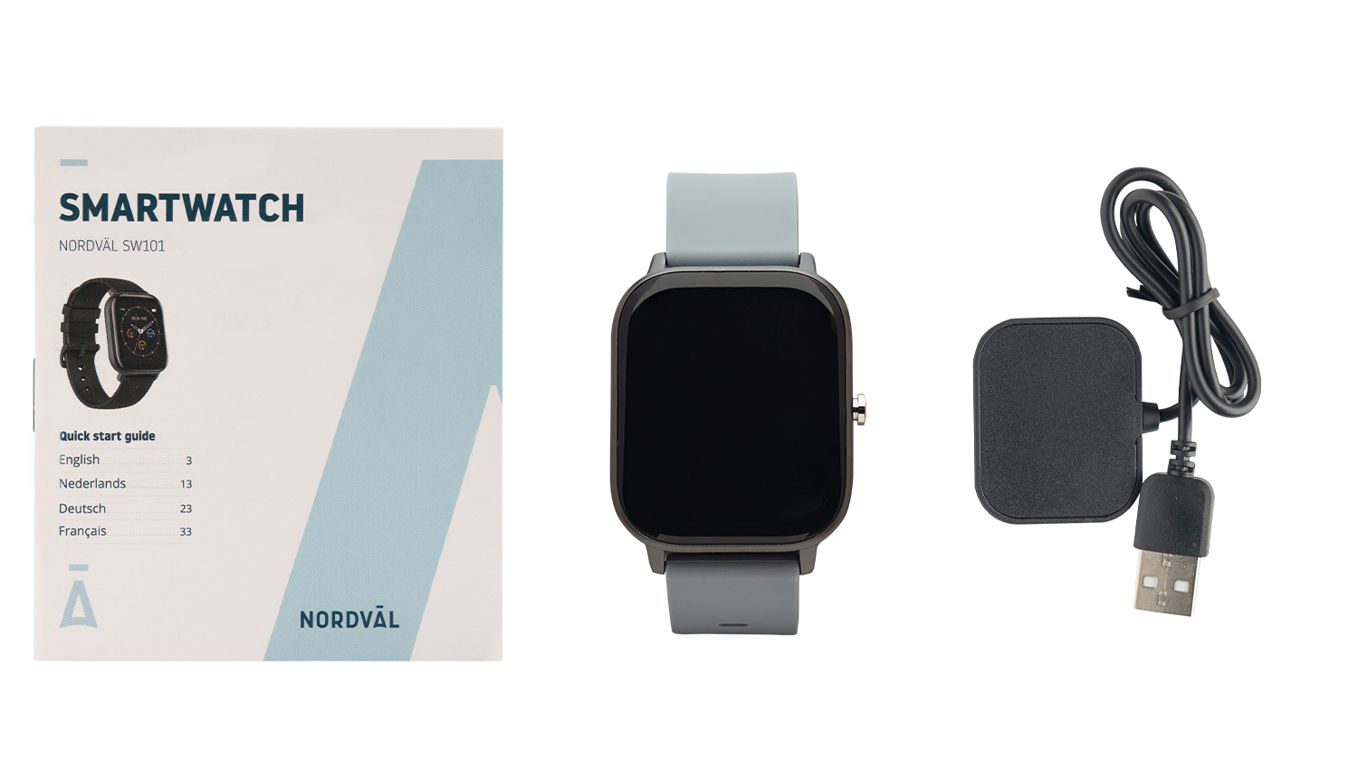 Nordval SW101G Grau Elegante Smartwatch mit integrierten Sportaktivitäten