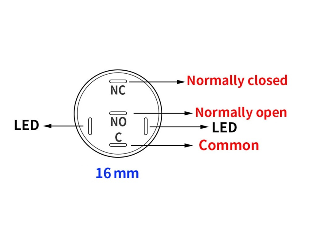 12V 16mm LED Druckknopf Taster Gelb