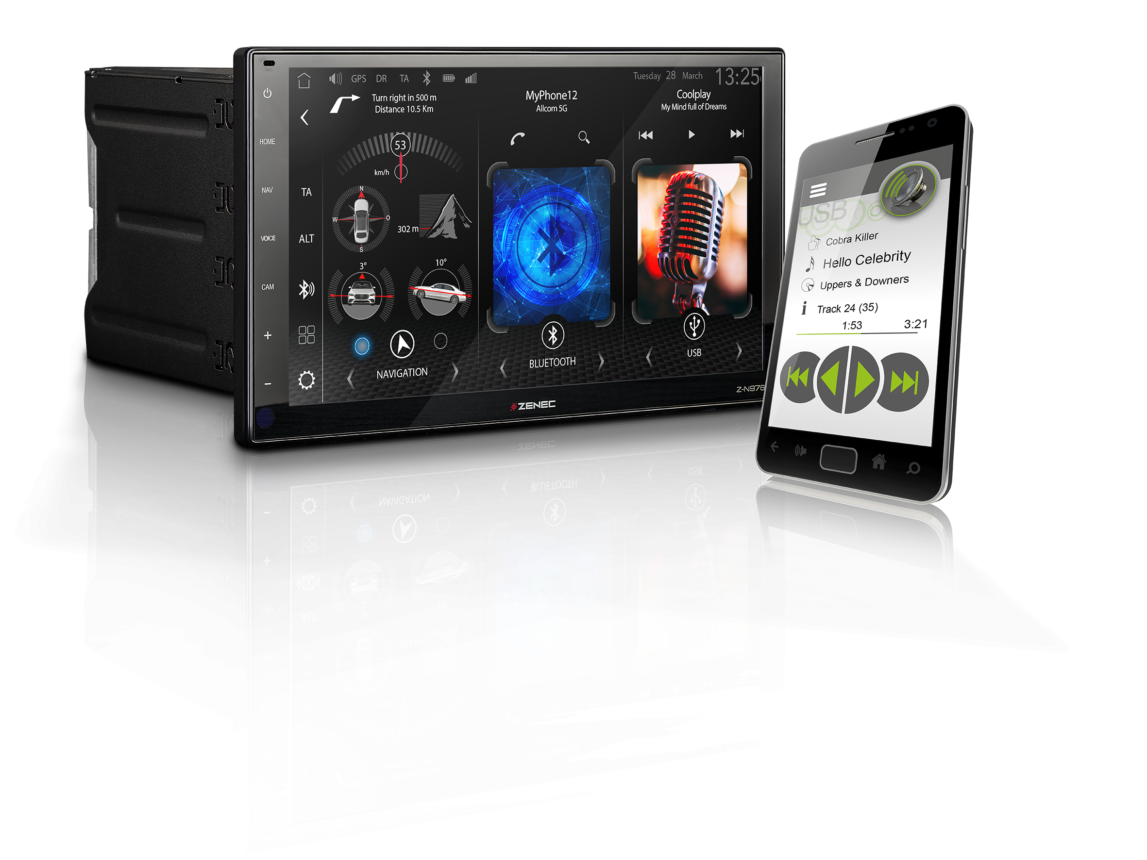 ZENEC Z-N976 2-DIN Infotainer mit wireless Apple CarPlay und Android Auto