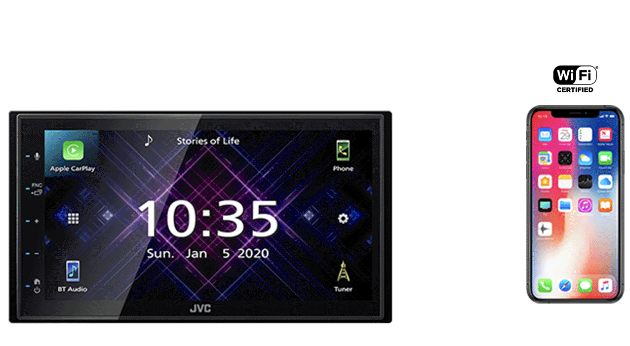 JVC KW-M785DBW - Doppel-DIN MP3-Autoradio mit Touchscreen / DAB / Bluetooth/ USB