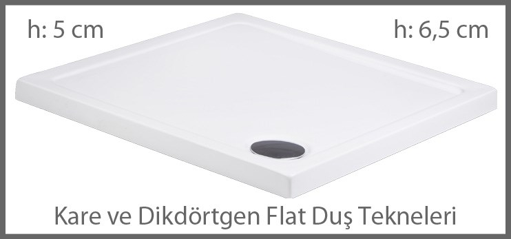dikdörtgen flat duş tekneleri